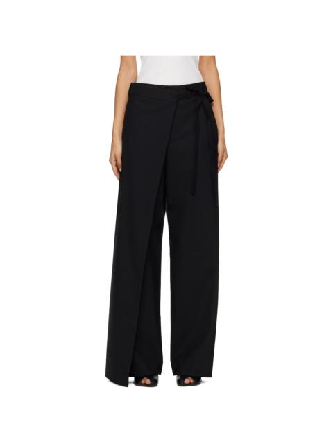 Black Wool Blend Trousers