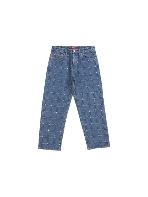 Supreme Studded Seam Loose Fit Jean Blue