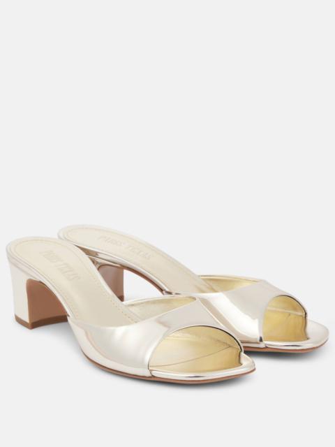 Lara 50 metallic leather mules