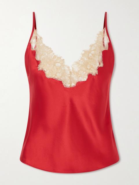 Orchid Lace-trimmed Silk-satin Camisole