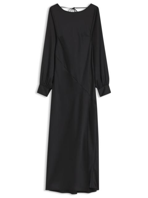 SATIN MAXI DRESS WITH WATERFALL BACK