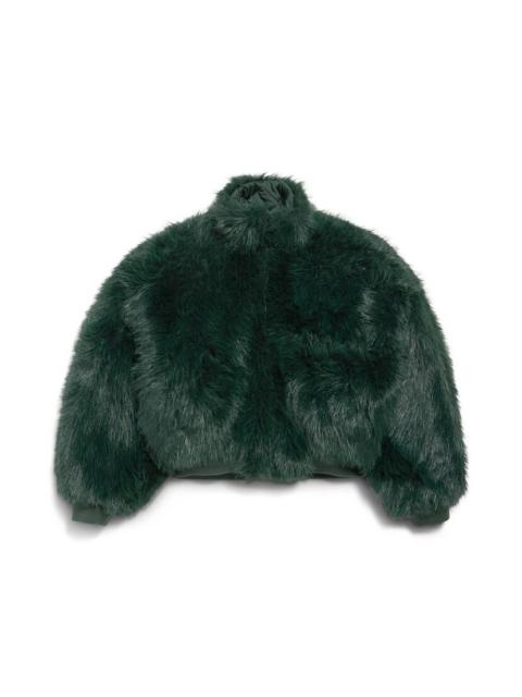 Women's Cropped Jacket in Dark Green