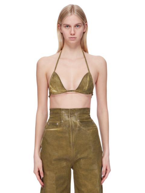 Khaki Porterville Foil Stretch Denim Bra
