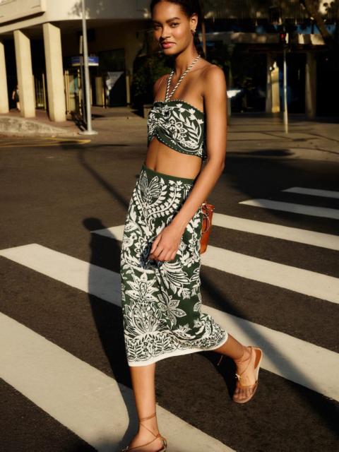 Dark Green Miranda Knit Skirt