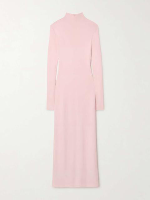 Norla jersey turtleneck gown Baby pink