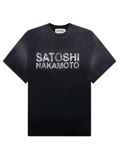 STUDDED LOGO TEE - WASHED BLACK