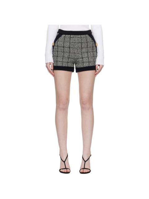 Black & White Light Tweed Shorts
