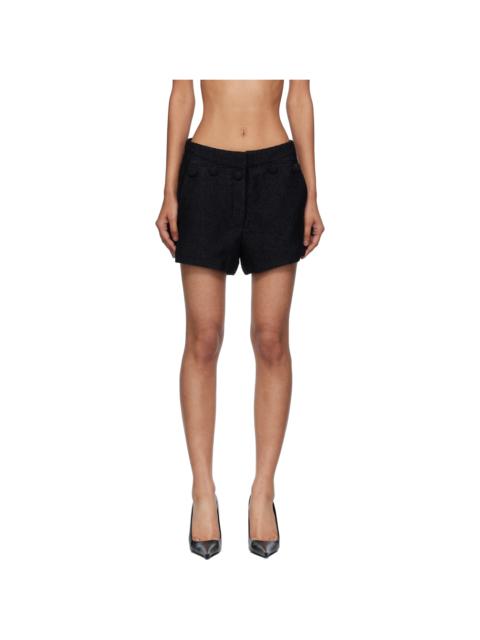 Black Button Point Shorts