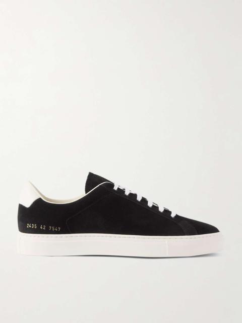 Retro Leather-Trimmed Suede Sneakers