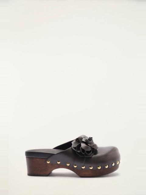 Dark Brown Flower Clog