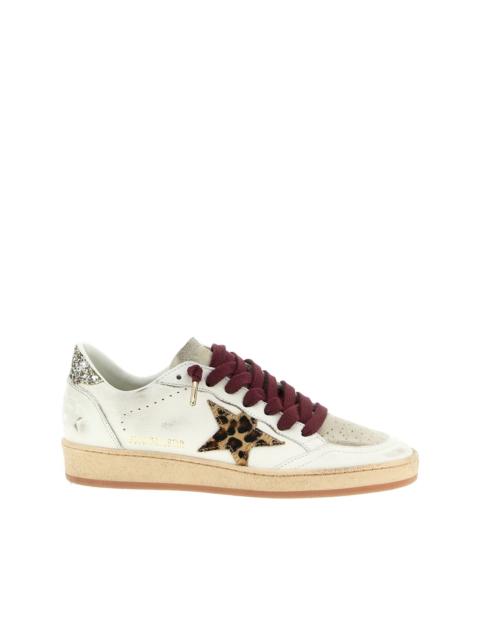 star-patch leather sneakers