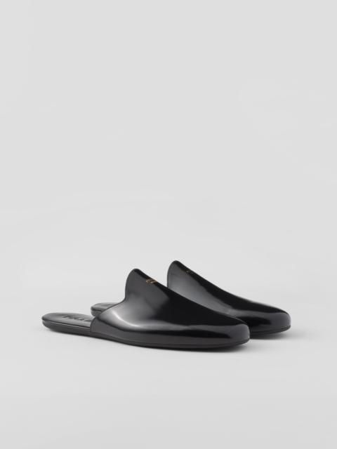 Brushed leather slippers