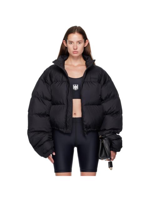 Black Double Logo Boxy Down Jacket
