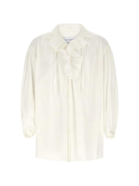Frilled Gather cotton shirt
