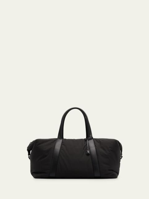 Men's Wind Nylon Leather-Trim Duffel Bag with Pouches