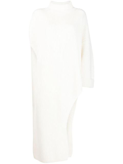 asymmetric ribbed-knit jumper