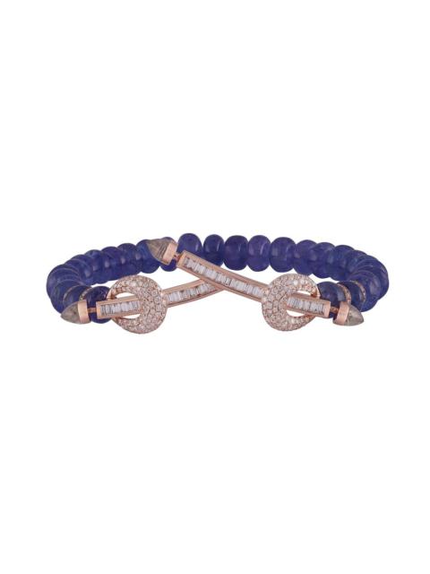 Tanzanite Diamond Twin Bar Chakra Bracelet