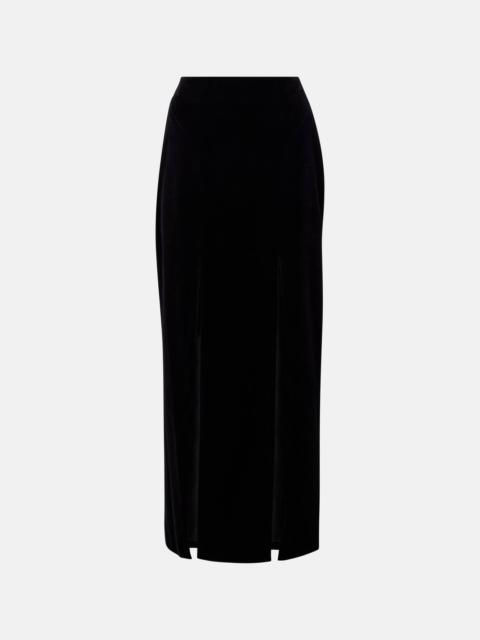 Cotton velvet maxi skirt
