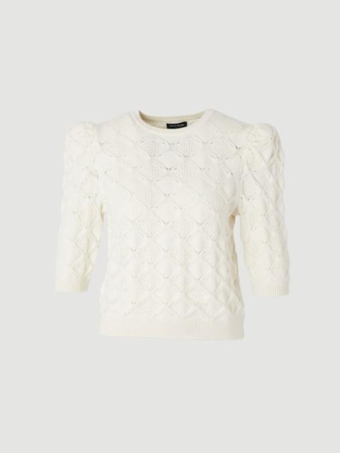 Cable Stitch Puff Sleeve Top