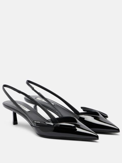 Patent leather slingback pumps