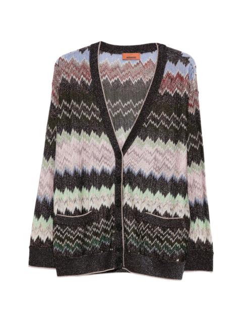 button zigzag cardigan