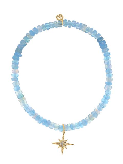 Sapphire Large Nautilus Charm Necklace