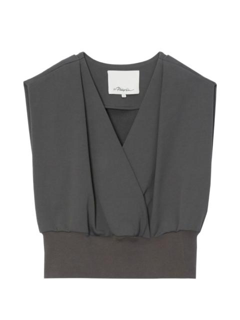 V-neck shoulder-pad top