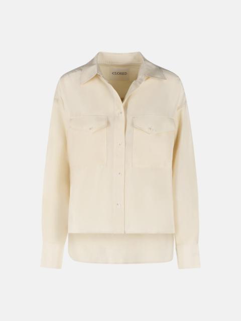 'UTILITY' CREAM SILK SHIRT