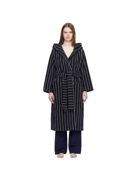 Black & White Terry Hooded Bathrobe