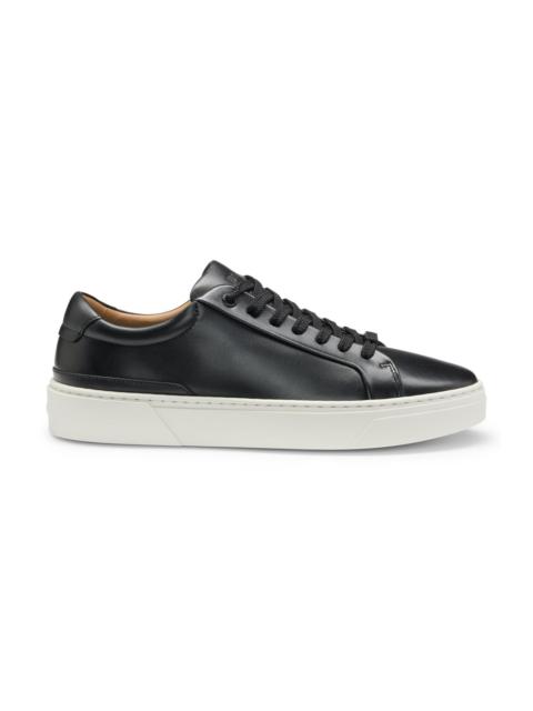 GARY LEATHER LOW-TOP TRAINERS WITH BRANDED LACE LOOP