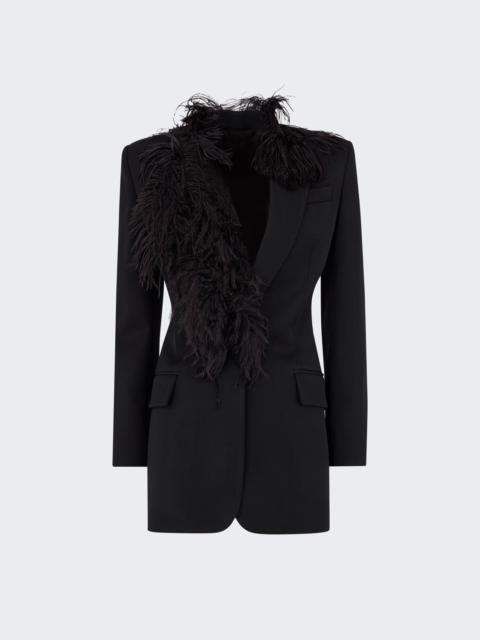 Blazer With Ostrich Feathers Black
