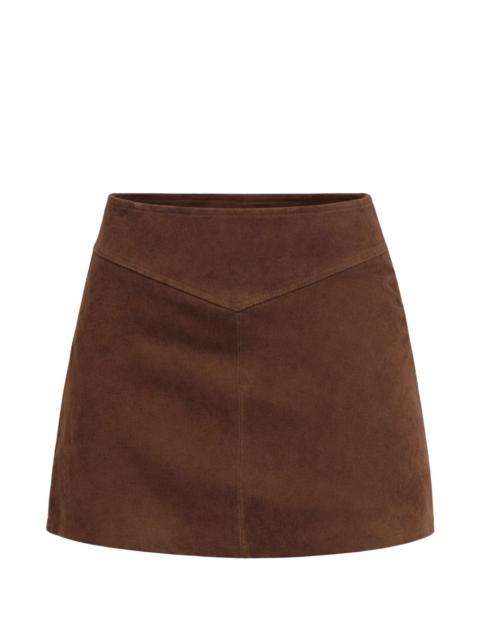 Layla mini low-waist suede skirt