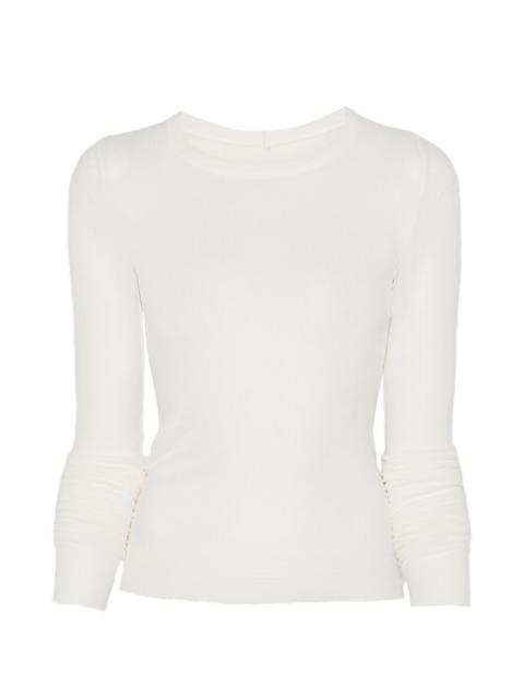 ribbed long-sleeve top