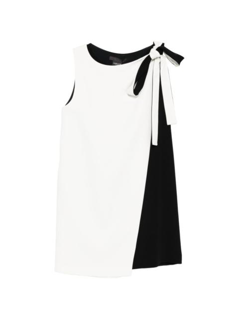 Ampezzo bow colourblock mini dress