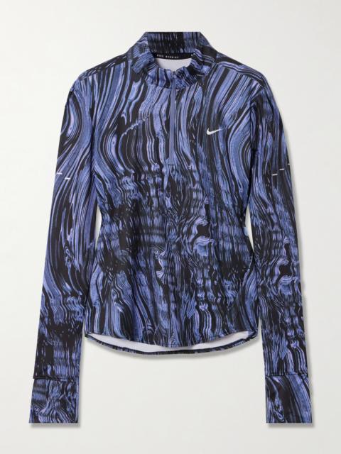 Swift Printed Stretch-shell Half-zip Running Top