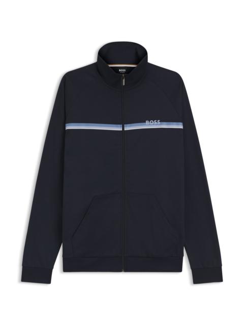 COTTON-TERRY JACKET WITH LOGO AND STRIPE