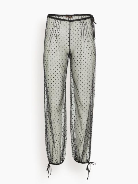 Merci Dot Embroidery Pant in Black