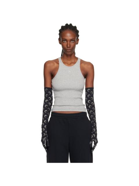 Gray Moon Logo Ribbed Jersey Tank Top