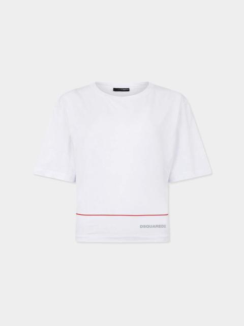DSQUARED2 TAPE CROPPED BREEZY FIT T-SHIRT