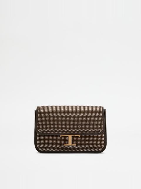 T TIMELESS FLAP BAG IN SUEDE MICRO - BROWN