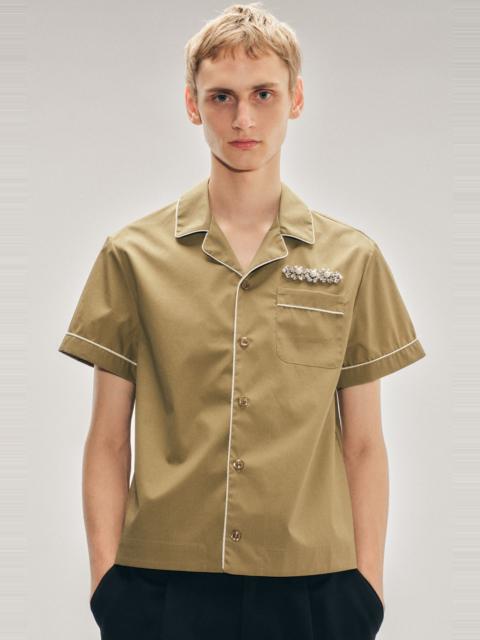 Embellished Fitted Piped Shirt