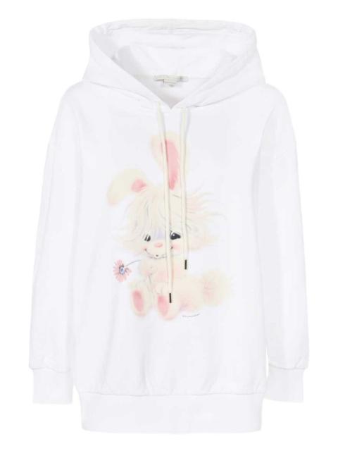 rabbit-print ribbed hoodie