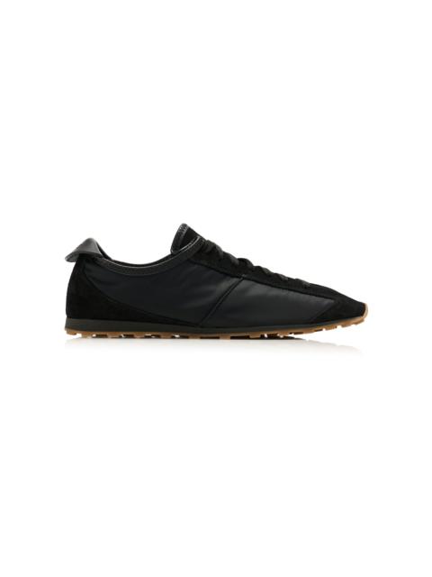 The Tennis Suede-Trimmed Sneakers black