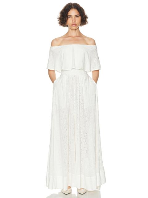 Petite Eyelet Garden Midi Dress