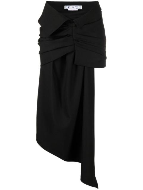 box-pleat asymmetric skirt