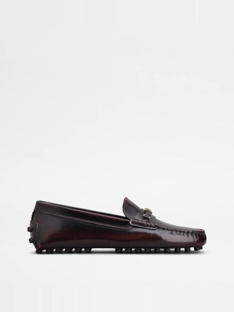 GOMMINO DRIVING SHOES IN LEATHER - BURGUNDY