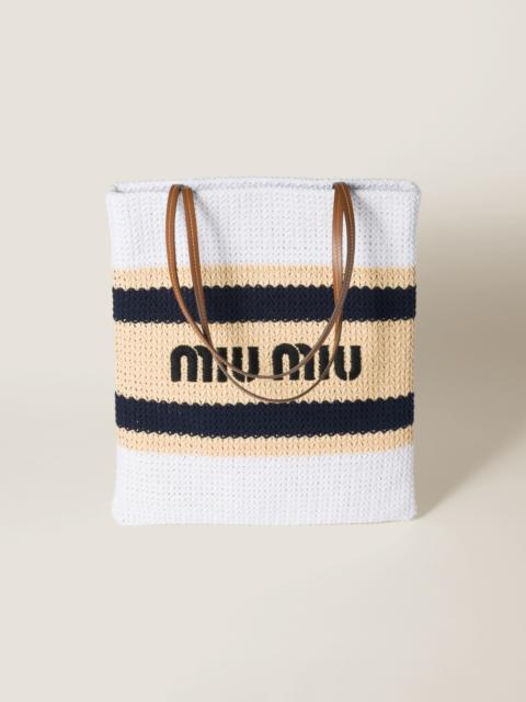 Raffia-effect woven tote bag