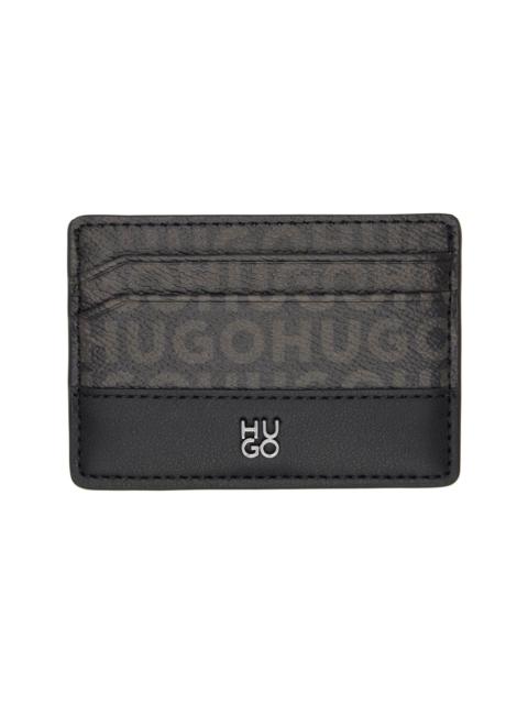 Black Stacked-Logo Card Holder