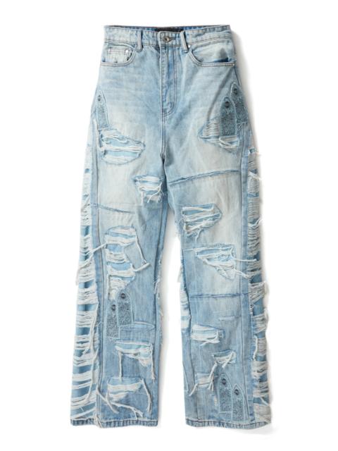 FULL DISTRESS ARCH DENIM