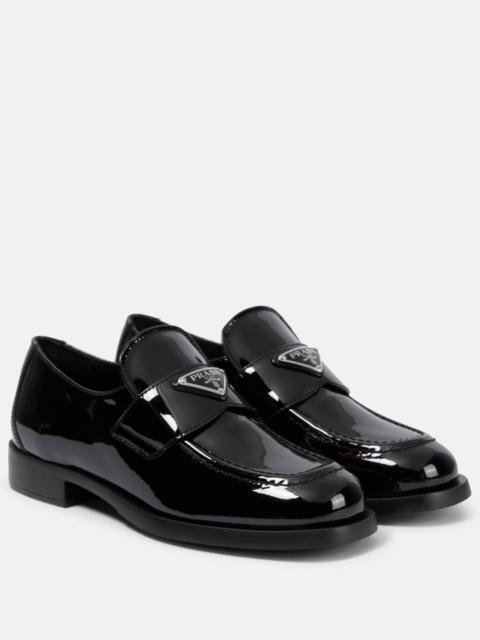 Logo patent leather loafers